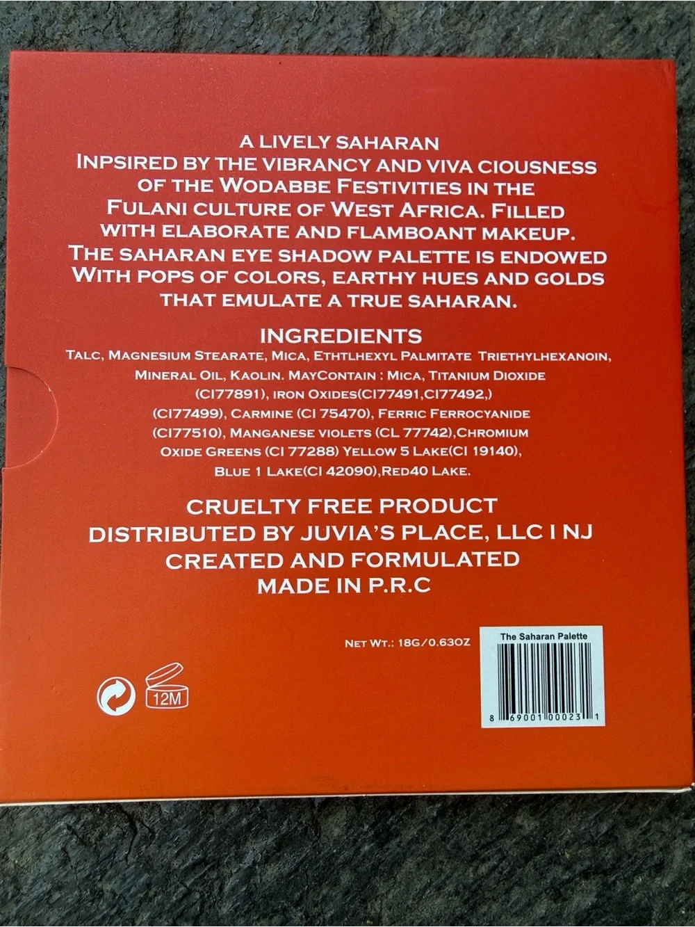 Juvia's Place Saharan Eyeshadow Palette - Vibrant Orange with Yellow Accents
